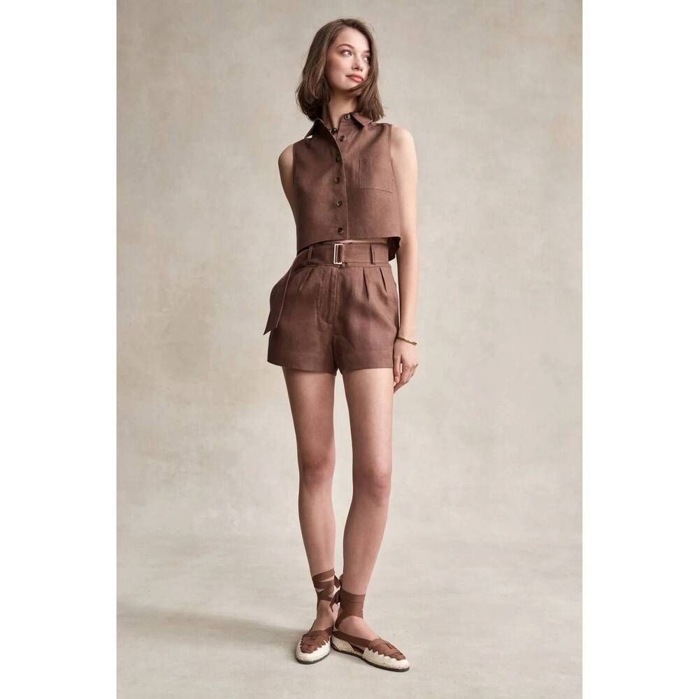 NEW HEVRON katja sleeveless top in chocolate